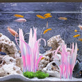 Kaiyuan Dynasty 2pc Aquarium Decor Plastic Plants Fish Tank Artificial Plants Glowing Aquarium Kelp Move with Water Flows Soft Silicone Aquatic Seaweed,7inch,Pink - color: Pink