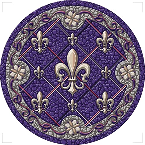 Decorative Pool Art - Poolmat - 50+ Designs Easy to Install and Remove - size: 29" in Diamater, style: Fleur De Lis