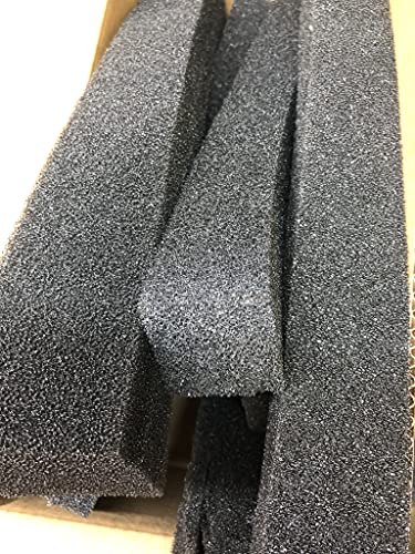 Wave Point Filter Foam Sponges, Bio Sponge Filter Media Pad, Cut-to-Size Foam for Aquarium Fish Tank up to 24" (Black 40PPI (2pc), 3" x 18" x 2") - color: Black 40PPI (2pc)