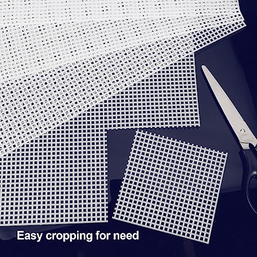 Caydo 18 Pieces 7 Count Plastic Canvas Sheets, 7 CT Clear Plastic Mesh for Cross Stitching, Making Jewelry Organizer, Knit Crochet Projects (10.5 x 13.5 Inch) - color: Clear White - 18pcs
