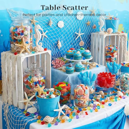 DomeStar 150PCS Multicolored Acrylic Fake Gems, Crushed Ice Rocks Pirate Treasure Jewels Vase Fillers, Table Scatter, Sensory Bin Filler, Photo Props, Pirate Party Favors Easter Decor - color: Multicolor