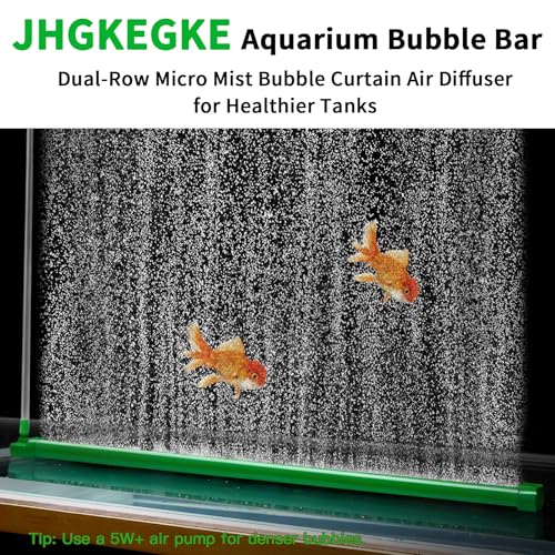 Aquarium Air Bubble Bar, 10.2 Inch Double Row Fine Micro Air Bubble Curtain Wall, Self-Sinking Design High Dissolved Oxygen Diffuser Fish Tank Bubbler for Freshwater Saltwater Hydroponics - size: 10.2 Inch