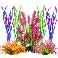 MyLifeUNIT Artificial Aquarium Plants, Plastic Fish Tank Plants for Aquarium Decorations, Pack of 7 (Style A)