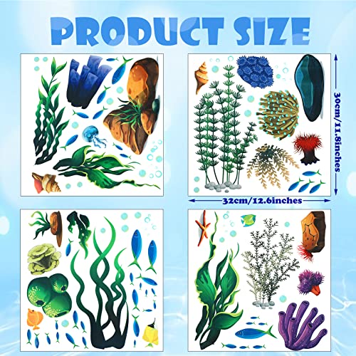 Zonon Under The Sea Wall Decals Coral Reef and Seaweed, Ocean Wall Decals Stickers, Undersea Decor Stickers, Underwater Sea Stickers for Nursery Living Room Office(Elegant Style) - style: Elegant Style