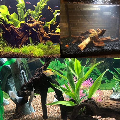 Tfwadmx Natural Driftwood Aquarium Decor Wood Branches, 3 Pieces 7-9.5" Fish Tank Driftwood Decoration, Terrarium Mopani Wood for Aquarium Freshwater Reptile Tank - size: Medium: 7-9.5"（3Pcs）