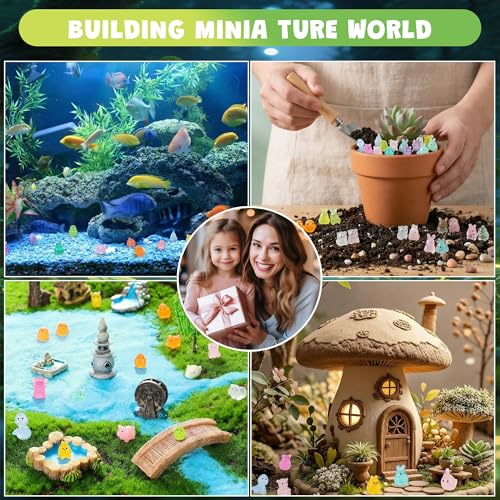 110 Pcs Mystery Mini Resin Animal Blind Bags, 60+ Variety Combination Set for Classroom Prizes, Party Favors, Glow in the Dark Luminous Miniature Figurines Bulk for Fairy Garden, DIY Decor - size: 110pcs