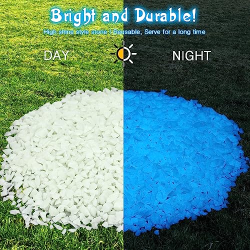 Wesiti Glow in the Dark Gravel, Fluorescent Glow in the Dark Rocks Decorations Fish Tank Rocks Decorative Aquarium Gravel Stones for Garden Room Planter Aesthetic, 300g/ 0.66lb (Sky Blue, 3-5 mm) - color: Sky Blue, size: 3-5 mm