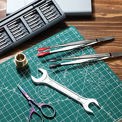 Lasnten 2 Pieces Rubber Tipped Tweezers Forceps Silicone Coated Soft Tweezers Rubber Steel Forceps Non Marring Flat Tip Lab Industrial Hobby Craft Tools, Black and Red, 5.91 Inch