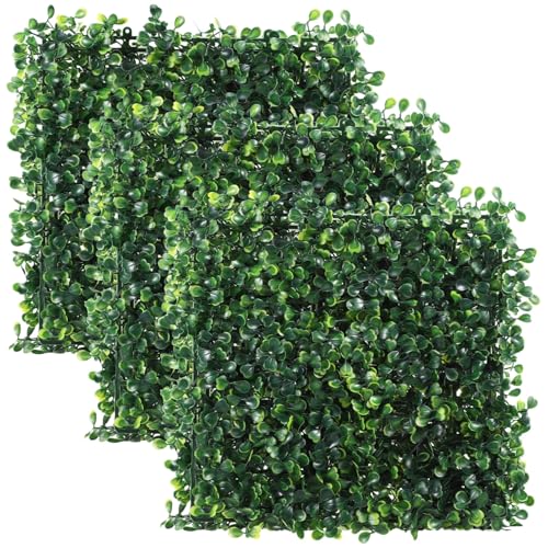 OMISTAR 3PCS Hermit Crab Climbing Wall Toys, 9.84 × 9.84 in Faux Grass Mat Aquarium Decor with Suction Cups, Plastic Reptile Climbing & Hide Plants for Gecko Lizard Turtle Betta