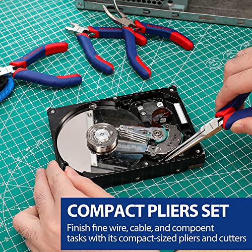 WORKPRO 33PCS Precision Repair Tool Set Includes Pliers Set, Screwdrivers Set, Craft & Utility Knife, Tweezers, Electronic Repair Tool Kit with Pouch for Laptops, Phones, Computer & Gaming Accessories