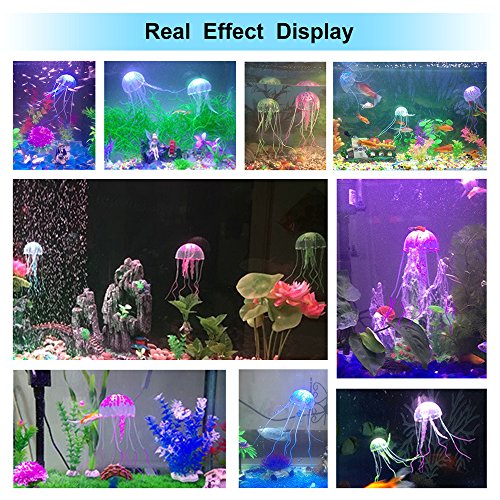 DaToo Aquarium Artificial Glowing Jellyfish Fish Tank Ornament Aquarium Silicone Decoration, 6 Pack, 1 Yr Warranty