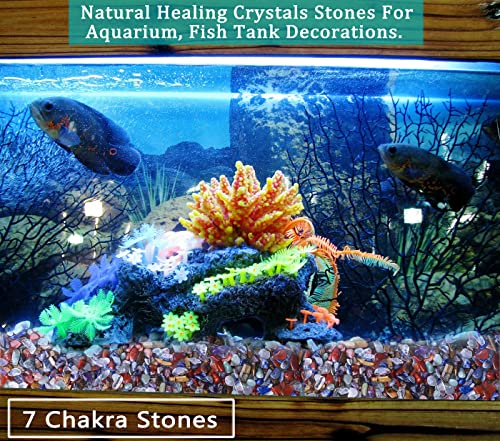 MAIBAOTA Natural 7 Chakra Crystal Quartz Rocks Chips Vase Filler Rocks for Succulent Plant Small Fish Tank Aquarium Gravel Decorative Pebbles Stones(200 gram) - color: Multicolor-7 Chakra, size: 0.45 Pound