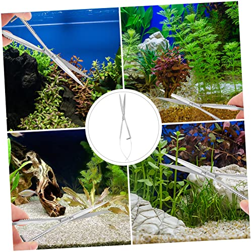 MERRYHAPY Stainless Steel Aquarium Scissors Portable Spring Scissor for Plant Maintenance Ideal for Aquascaping