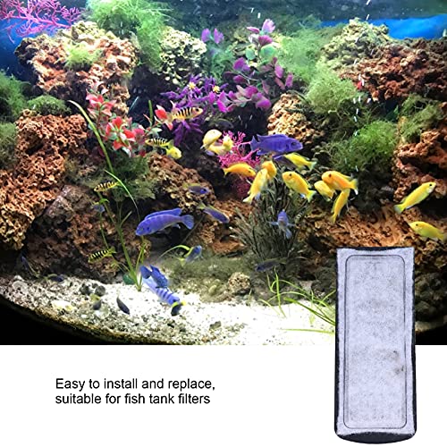 Watris Veiyi Fish Tank Filter Cartridge, 6Pcs Aquarium Filter Cotton Replacement, Wall Mounted Filter Accessory Cartridge Carbon Supplies, 5.3x2.2in