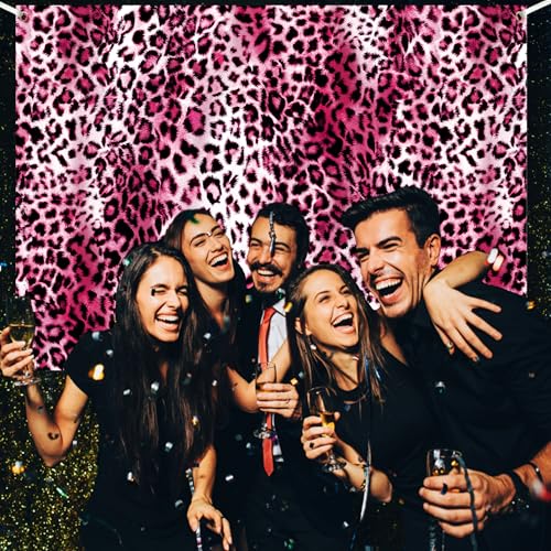 Leopard Wall Backdrop 7x5 FT Pink Cheetah Print Backdrops Animal Pattern Background for Photography Cheetah Birthday Party Decorations Photo Booth Prop Supplies - color: Pink, size: 7x5 FT