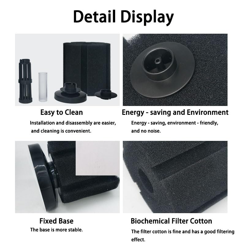 Aquarium Sponge Filter Fish Tank bio Biochemical Betta Shrimp Nano Filter with Airline Tubing (S up to 7Gal 2 Pcs)