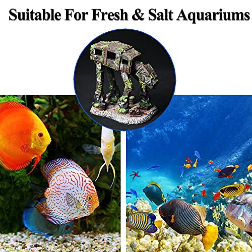 fazhongfa Fish Tank Decorations Star Wars Aquarium Accessories Small to Large Fish Tank Resin Decor for Betta Goldfish Hideouts Cave Hide Ornament Backgrounds (at-Large) - size: Large