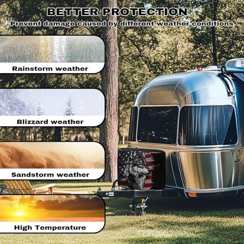American Wolf Double 20lb RV Propane Tank Cover Travel Trailer Polyester Waterproof Cover with Zipper RV Parts RV Accessories - color: American Wolf, size: S(20LB)