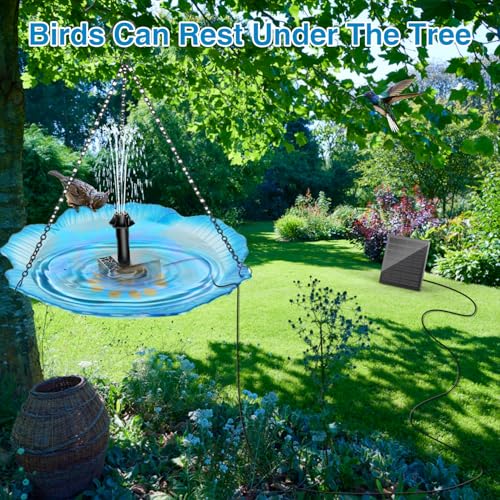 Jutai Solar Fountain Kit with Holder Glass Panel - No Battery, DIY Mini Solar Water Pump Works in Shadow with Sucker for Bird Bath, Hummingbird, Water Feature, Outdoor, 9.84ft Power Cord, 8 Nozzles - color: Black