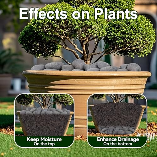 40 lbs Rocks for Outdoor Landscaping, 2"-3" Aquarium Rocks for Fish Tank, Natural Decorative Garden Stone for Plants, Flower Pots, Vase, Walkways, Yard - color: Black, size: 40 lbs, 2-3 Inch