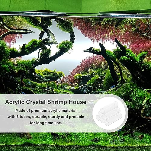 UKCOCO 6holes Acrylic Shrimp House Tubes Shelter for Aquatic Pets Provides Secure Hiding Spots Fish Tanks for Breeding and Resting Aquarium Decoration