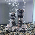 Aquarium Bubbler Decorations Fish Tank Decorations Aquarium Air Stone Decor Easter Island Moai Statues (Grey-Moai-Air-Stone)