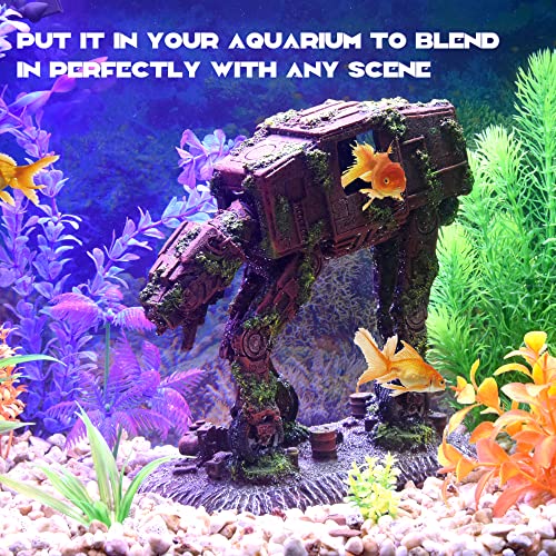 fazhongfa Fish Tank Decorations Star Wars Aquarium Accessories Small to Large Fish Tank Resin Decor for Betta Goldfish Hideouts Cave Hide Ornament Backgrounds (at-Medium) - size: Medium