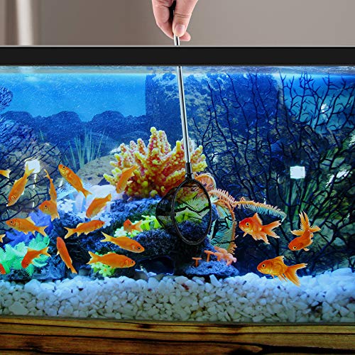 Aquarium Fish Net with Extendable Stainless Steel Long Handle Fine Mesh Net for Fish Tank - size: 3.5+5 inch-2 Pack Bundle