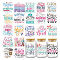Nurse UV DTF Stickers - 20 Sheets Peace Love Nurse Uvdtf Cup Wraps for 16 20 oz Glass Water Bottle, Stethoscope Mask Waterproof Transfer Sticker Decals DIY Coffee Mug Journal Decor Gift for Nursing - style: Nurse