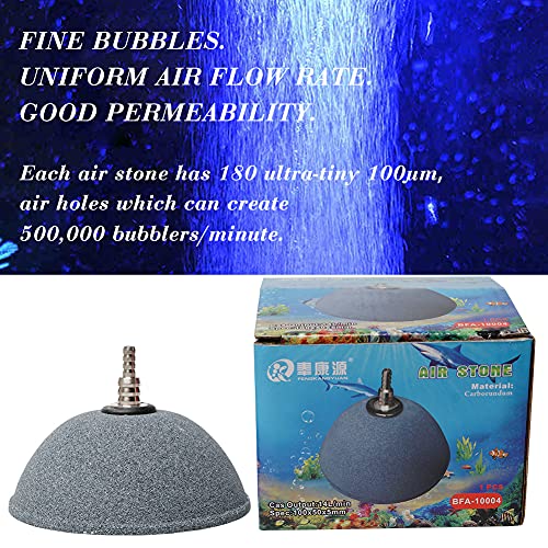 Quickun 2.36 Inch Updated Crazy Air Disc Stone Cylinder Bubbler Plus Diffuser Aquarium Fish Tank Hydroponics Pump Airstones Diffuser 3/16" 5/16" Hose ID, Pack of 2 - size: 2"
