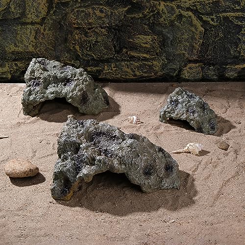 IBWell Resin Leopard Gecko Hide, True to Nature Reptile Rock for Bearded Dragon Hideout Snake Hides for Ball Pythons, Tortoise House Terrarium DÉCor - Small