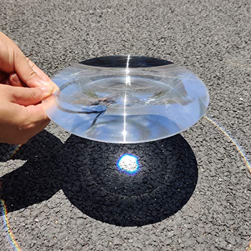 Fresnel Lens, Diameter 200mm (7.9''), Focal Length 100mm, Acrylic Lens (not Glass), for Physics Classroom, Solar Heating, Magnifiying. (Focal Length 100mm) - size: Focal Length 100mm