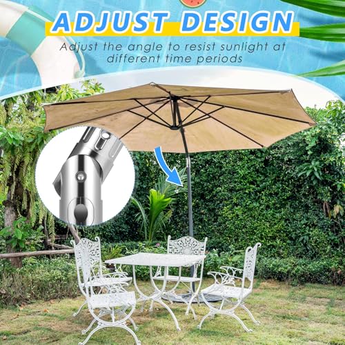 2 Pcs Patio Umbrella Pole Replacement Parts Outdoor, Fits for 1.5 Inches Diameter, Wear Resistant Push-Button Tilt Adjustment Metal Parasol Mounting Bracket Accessories for Yard Deck Balcony Garden