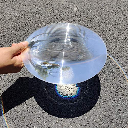 Fresnel Lens Magnifier, Diameter 200mm (7.9''), Focal Length 200mm, Acrylic Lens (not Glass), for Physics Classroom, Solar Heating, Magnifiying, Fire Starter. (Focal Length 200mm) - size: Focal Length 200mm