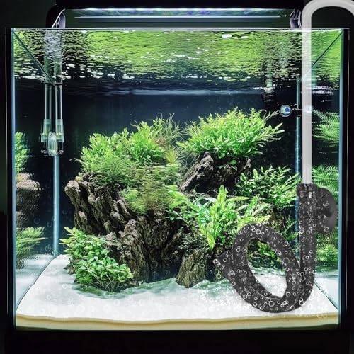 M METERXITY Air Stone for Aquarium Fish Tank, 11.81 Inch Rubber Pipe Bubble Diffuser with Suction Cup for Hydroponics/Aquaculture, Oxygen Diffuser Bar Bubble Wall Decorations