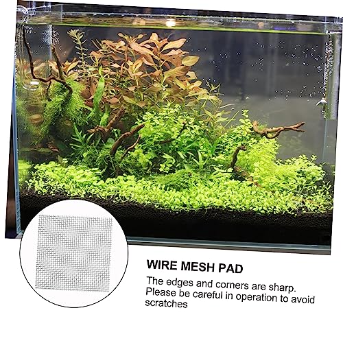 Happyyami 8pcs Aquarium Tank Divider Stainless Steel Wire Mesh Pad Fish Tank Moss Plant Holder Net for Fixed Grass Supplies