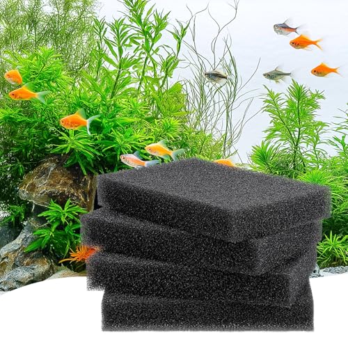 hygger Aquarium Sponge Filter Pad, Filter Media Foam Sponges, Cut-to-Size Open Cell Foam Sheet for Fish Tanks and Ponds, S (4 Pack 5.9 * 3.9 * 1 inch) - size: 5.9*3.9*1 inch/4pcs