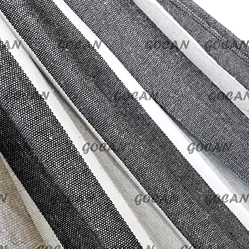 GOCAN Brazilian Double Hammock 2 Person Extra Large Canvas Cotton Hammock for Patio Porch Garden Backyard Lounging Outdoor and Indoor (Gray Stripe) - color: Gray Stripe