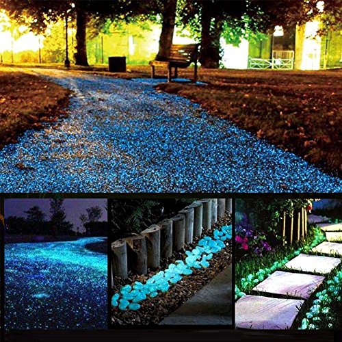 4.8Lbs 1100Pcs Glow in The Dark Stones Pebbles Blue Glow Rocks - color: Blue, size: 1100