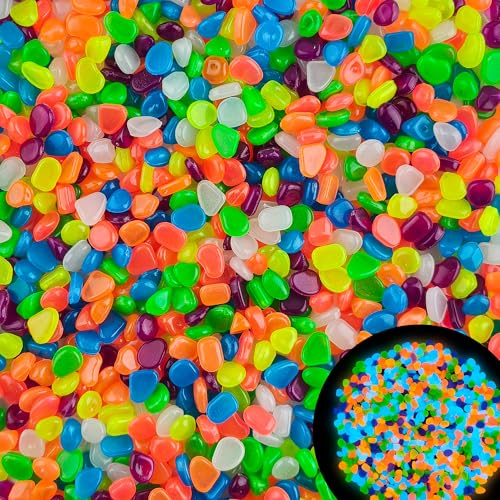3000pc Glow Pebbles for Outdoor Garden Glow in The Dark Rocks Outdoor Glowing Rocks Glow in The Dark Stones Glow Pebbles for Garden Luminous Stones Glowing Stones for Driveway Walkway,Color - size: 3000, style: Multi