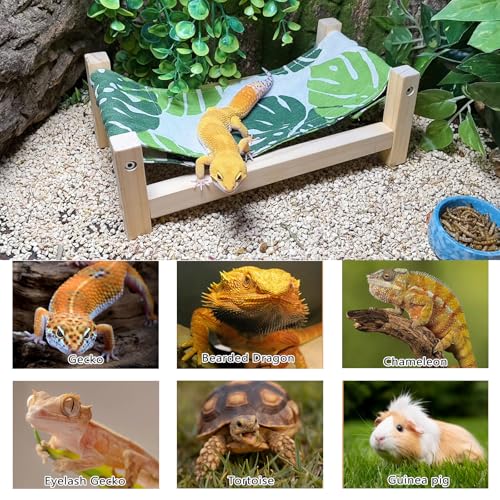 Tfwadmx Bearded Dragon Bed Wood Reptile Lizard Lounger Sleeping Hammock Tank Habitat Accessories for Leopard Gecko or Other Small Animal - style: Style E