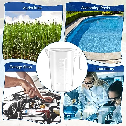 4 Pack 2 Liter Plastic Graduated Measuring and Mixing Pitcher, Aemygo Clear 1/2 Gallon Measuring Cups with Handle, Multipurpose Pouring Cup for Paint, Resin, Epoxy, Kitchen Cooking Baking Ingredients