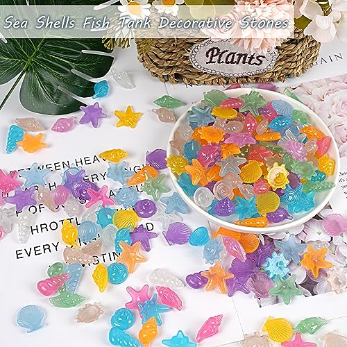 Kaiyuan Dynasty 100pc Sea Glow in The Dark Rocks Aquarium Glow Stones Rocks for Fish Tank Glow Pebbles for Fairy Garden,Yard,Bonsai,DIY Crafts,Color (0.8-1.2") - color: Multi-colored, size: 100