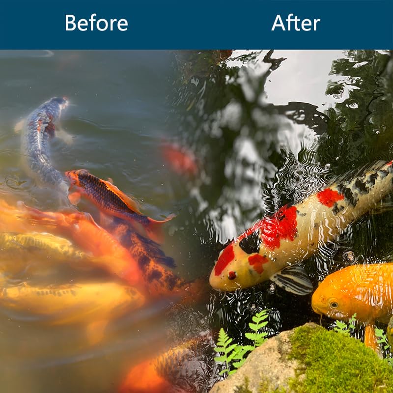 RINOO White Koi Pond Filter Pad Fine Bulk Roll- Cut to Fit - Durable Fish Pond Filter Media - Water Garden Aquariums Filter Material - 118" (9.8 ft) x 12" x 3/5" - 4/5" Thickness - size: 9.8 ft Long 12" Wide - 1 Pack