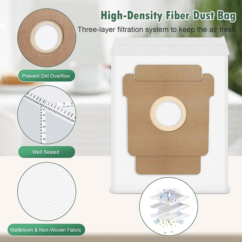 Replacement Parts Accessories Compatible with Robot Roomba Plus 405 505 Combo Vacuum Cleaner, 1 Roller Brush, 4 Hepa Filters, 4 Side Brushes, 4 Mop Pad, 4 Dust Bags,1 Cleaning Brush - size: 1+4+4+4+4
