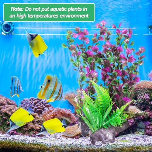 Hamiledyi Aquarium Plastic Plants Aquarium Decor Artificial Fish Tank Plants Lifelike Tall Fish Tank Decorations Aquarium Plant Suitable for Saltwater and Freshwater 15.7in 2pcs - color: B*2 Pcs, size: 15.7 in