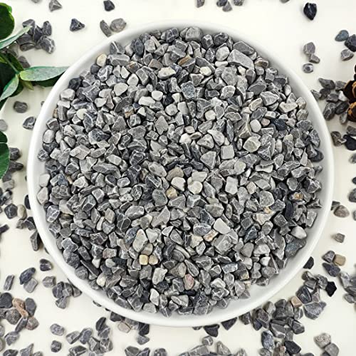 YISZM 2LB Succulent and Cactus Gravel Pebbles, 1/5 Inch Natural Decorative Polished Stones, River Rocks for Plants, Vases, Aquariums, Terrarium and Outdoor Gardening,Grey - color: Grey, size: 2 Pounds