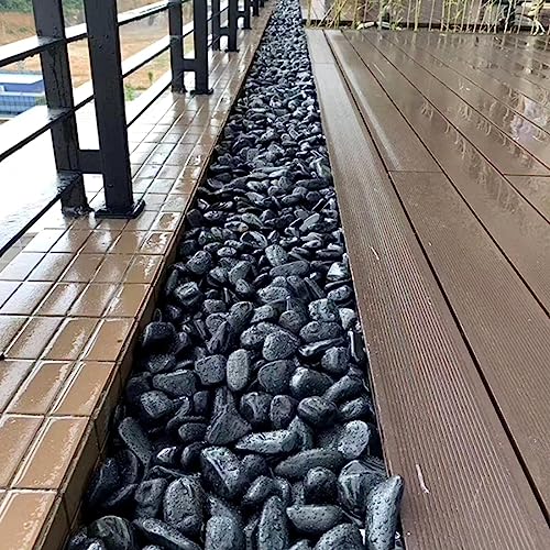 YISZM 40lbs Black Rocks for Landscaping, 2-3 Inch High Polished Pebbles Natural Large River Rocks for Plants, Decorative Stones Garden Outdoor and Indoor DIY Vase Filler Fish Tank Aquariums - color: Black, size: 40 Pounds