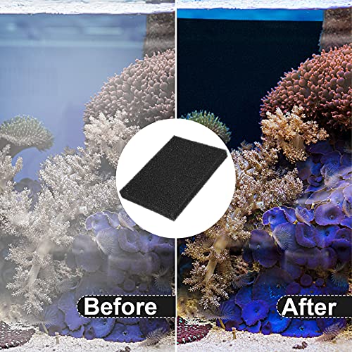 Honoson 4 Pack Aquarium Bio Sponge Filter Media Pad Cut to Size Filter Foam Sponges Open Cell Foam Sheet for Aquarium Fish Tank Sump Ponds Hydroponics(8 x 4 x 1 Inch,Black)
