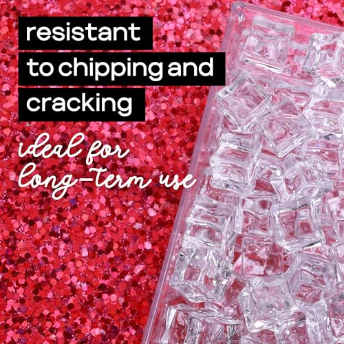 Acrylic Cubes - Gemstones and Crystals - Bag of 39 pcs Vase Filler Jewels for Crafts - Fish Tank Rocks - Sensory Bin Filler Gems for Crafting - Fake Ice Cubes - Clear - color: Clear Cubes
